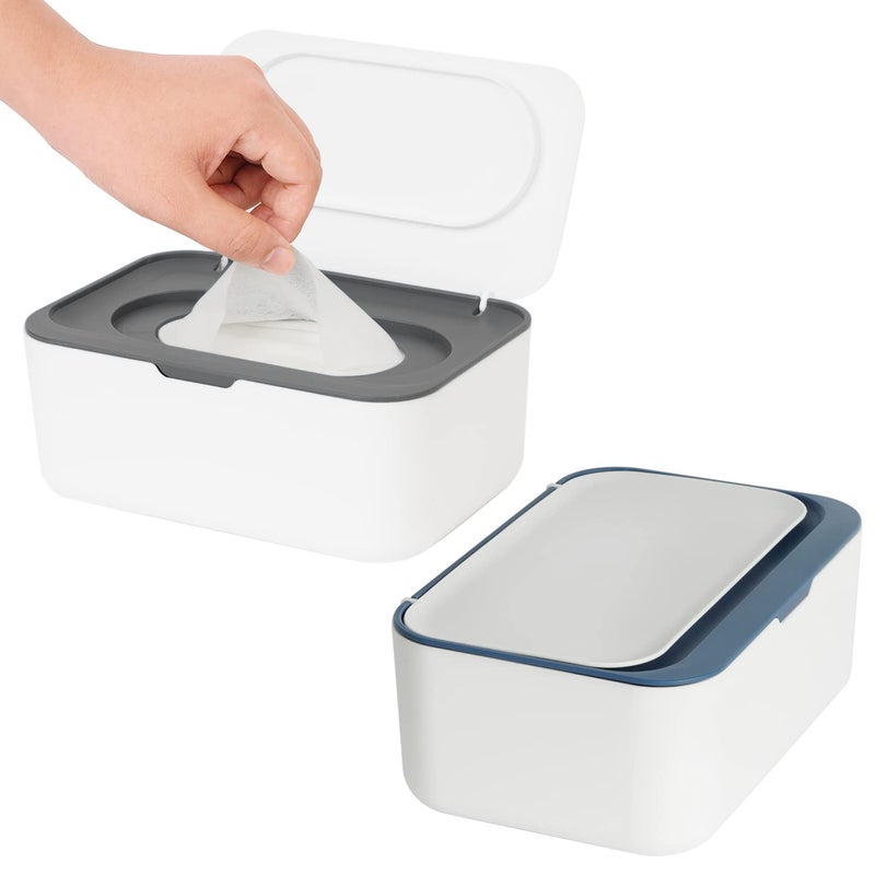 Seposeve 2 Pack Wipes Dispenser, Wipe Holder for Baby & Adult, Refillable Wipe Container, Keeps Wipes Fresh, One-Handed Operation. Non-Slip, Easy Open/Close Wipes Pouch Case - Image 1